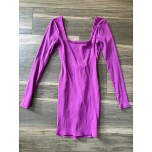Fashion Nova Hailey Snatched Mini Dress Magenta Ribbed XS